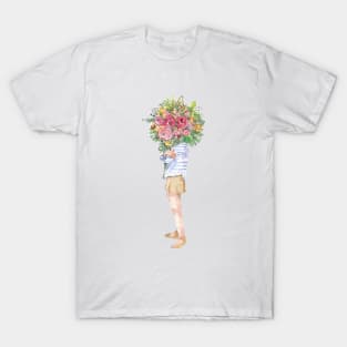 Woman holding flowers T-Shirt